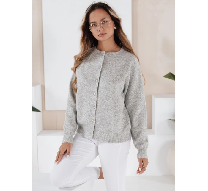 Dámský svetr na zip SELINA šedý FashionStreet MY2513