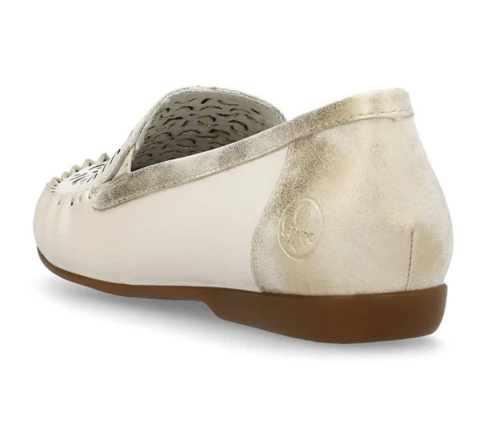 Kožené pohodlné polobotky Rieker W RKR658 beige