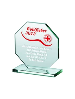 Gravírovaná skleněná trofej + malířská výplň