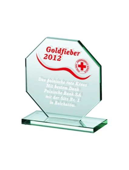 Gravírovaná skleněná trofej + malířská výplň