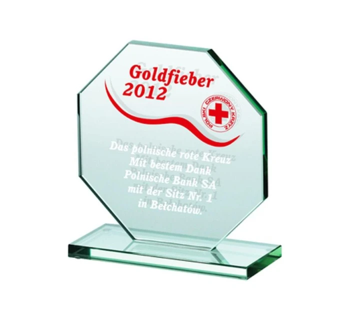 Gravírovaná skleněná trofej + malířská výplň