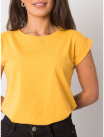Jednoduché dámské tričko ve světle oranžové barvě