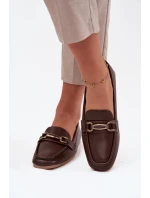 Dámské loafers polobotky s ozdobou Priscelle – hnědé