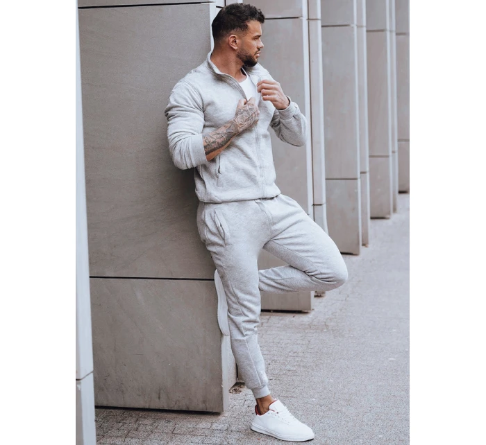 Pánská mikina na zip bez kapuce šedá FashionStreet BX4109z