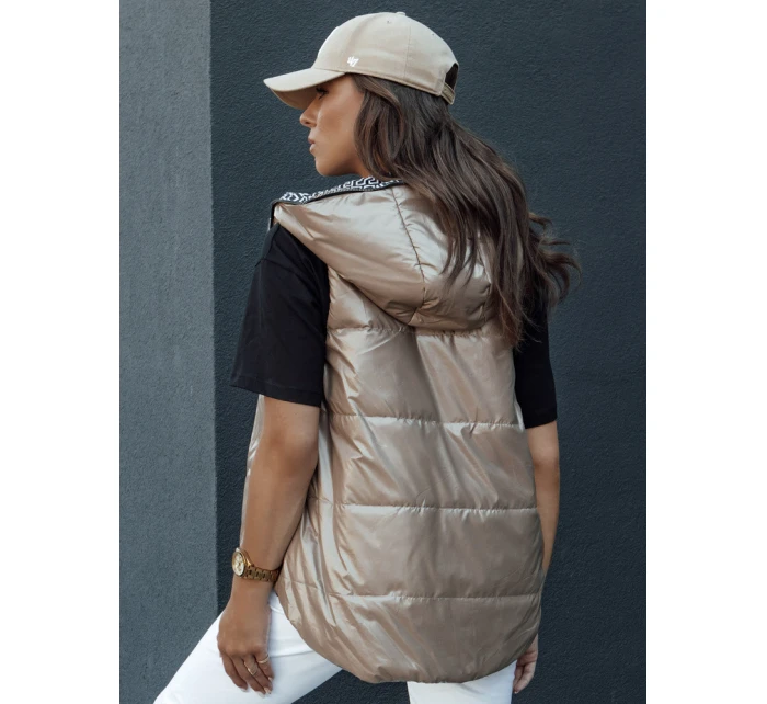 Dámská prošívaná vesta ICONVEST camel FashionStreet TY4433