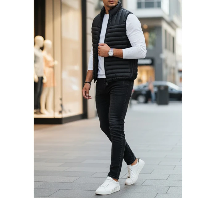 Pánská prošívaná vesta černá model 21991586 - Dstreet