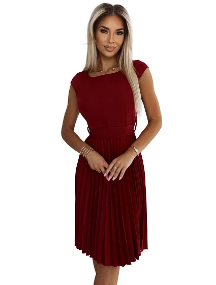 LILA sukienka z krótkim i paskiem model 20596593 - numoco LILA sukienka z krótkim i paskiem model 20596593 - numoco