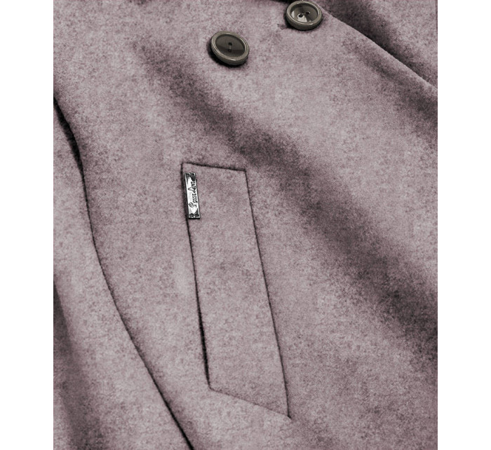 Hnědý dámský dvouřadový kabát (2721)