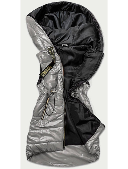 Lesklá vesta v grafitové barvě s kapucí model 16150088 - S'WEST