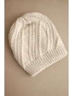 Dámská zimní čepice z vlny model 21750364 béžová - K-Fashion Dámská zimní čepice z vlny model 21750364 béžová - K-Fashion