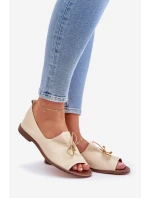 Kožené Dámské Baletky Béžové model 21682460 - Zazoo