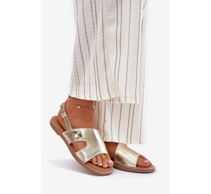 Dámské Ploché Sandály S Dekorativním Detalem Vinceza 17378 Zlaté