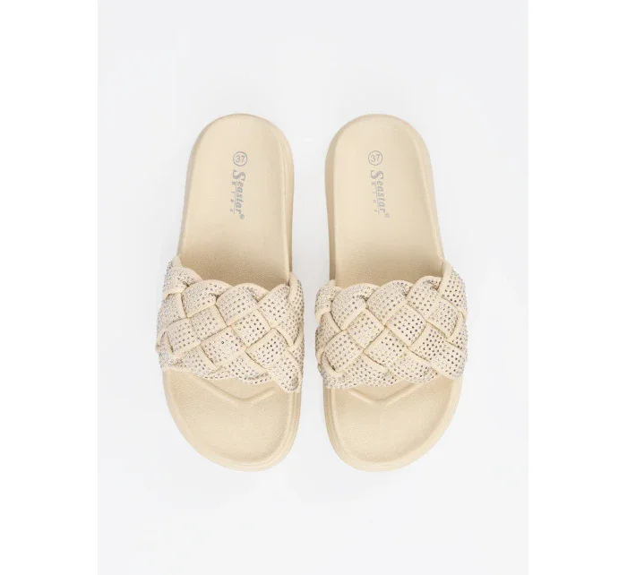 Trendy dámské Jasnobeżowy  nazouváky platforma