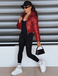 Dámská krátká zimní bunda s kapucí FashionStreet bordó TY5414