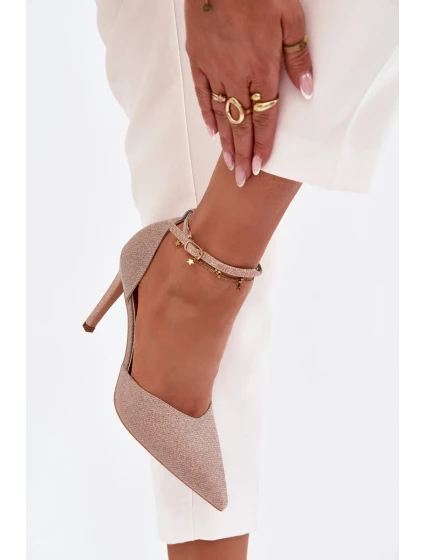 Třpytivé lodičky s páskem šampaňské Joranne Třpytivé lodičky s páskem šampaňské Joranne