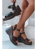 Dámské sandály na platformě Eko kůže Čokoládové model 21937495 - Boto