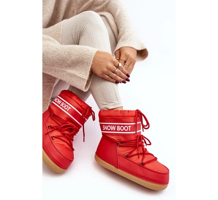 Dámské červené boty do sněhu se zavazováním Soia Dámské červené boty do sněhu se zavazováním Soia
