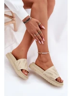 Dámské pantofle na platformě Big Star – béžové Dámské pantofle na platformě Big Star – béžové