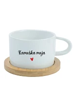 Kamoška moja - bílý hrníček makronka 200 ml Kamoška moja - bílý hrníček makronka 200 ml