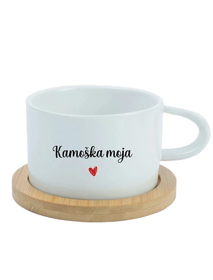 Kamoška moja - bílý hrníček makronka 200 ml Kamoška moja - bílý hrníček makronka 200 ml