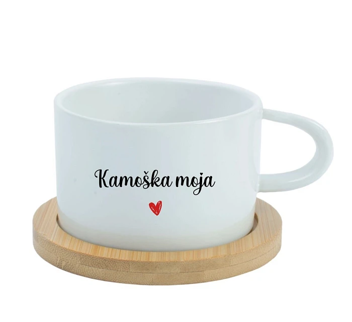 Kamoška moja - bílý hrníček makronka 200 ml Kamoška moja - bílý hrníček makronka 200 ml