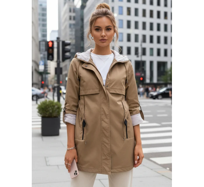 Dámská přechodná bunda parka MEROY tmavě béžová FashionStreet TY4289 Dámská přechodná bunda parka MEROY tmavě béžová FashionStreet TY4289