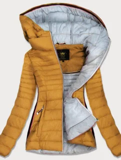 Žlutá dámská prošívaná bunda se vsadkami model 9063236 - Libland