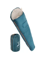 MUMIA TURISTICKÉ POSTELE XXL 230x80/50 cm MODRÉ ČERVENÉ LÍSTKY