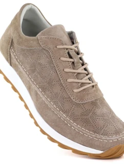 Dámské semišové kožené polobotky světle hnědé Sergio Leone SP001