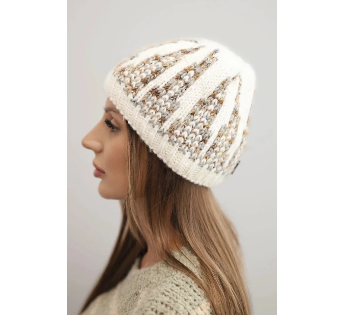 Dámská zimní čepice z vlny s krystaly model 21750404 grafitová - K-Fashion Dámská zimní čepice z vlny s krystaly model 21750404 grafitová - K-Fashion