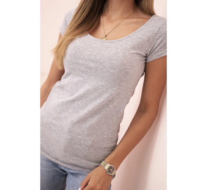 Dámská klasická bavlněná blůza s krátkým rukávem modrá