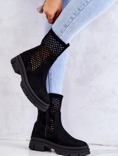 Kožené boty Nicole Černá model 21574579 - Boto