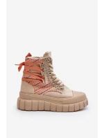 Vysoké Semišové Tenisky Bežové model 21650673 - Boto Vysoké Semišové Tenisky Bežové model 21650673 - Boto