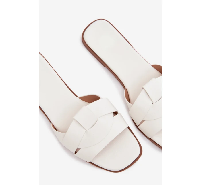 Dámské ploché pantofle s bílými pásky model 21943255 - Boto