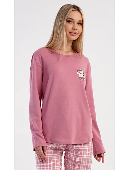 Dámské pyžamo dlouhé model 22406077 se šálou - Vienetta