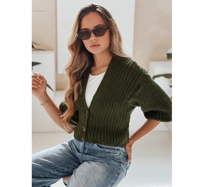 Dámský svetr NUTI zelený FashionStreet MY1672 Dámský svetr NUTI zelený FashionStreet MY1672