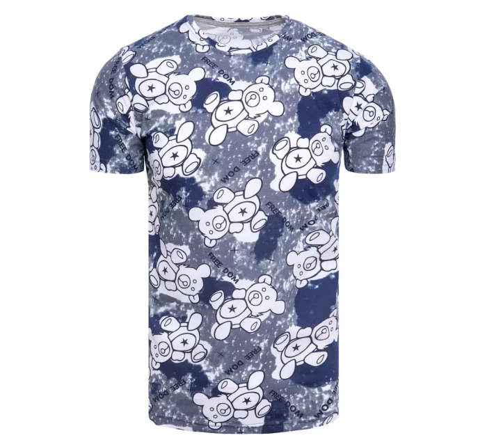 Pánské tričko s potiskem šedé Dstreet RX5114 Pánské tričko s potiskem šedé Dstreet RX5114