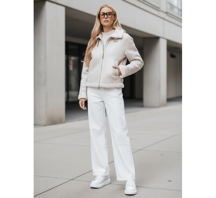 Dámský semišový kabát z ovčí kůže KASAMIRA white FashionStreet TY4739