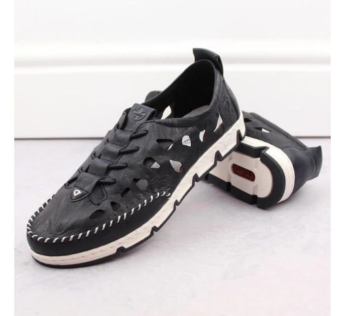 Rieker W RKR652 námořnicky modrá kožená polobotka s prolamovanou podrážkou Rieker W RKR652 námořnicky modrá kožená polobotka s prolamovanou podrážkou