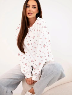 Dámská viskózová mikina s dlouhým rukávem v  bílá model 21924557 - K-Fashion