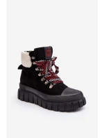 Zateplené boty trapery na tlusté podrážce černé model 21642871 - Boto Zateplené boty trapery na tlusté podrážce černé model 21642871 - Boto