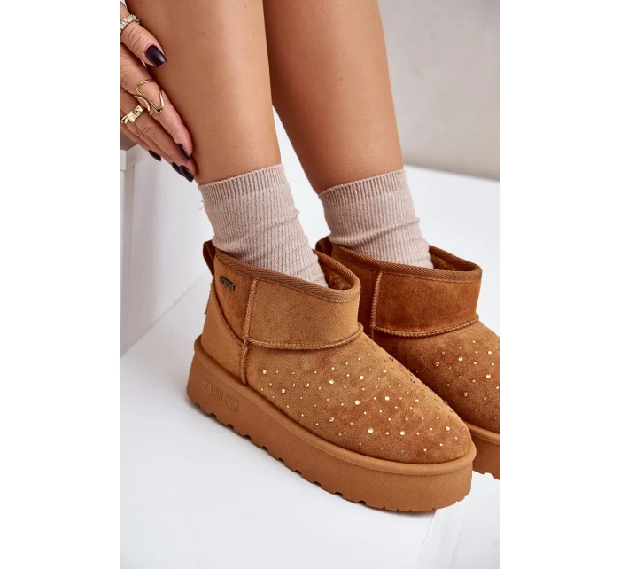 Sněhule se zdobením na platformě Big Star OO274A104 Camel