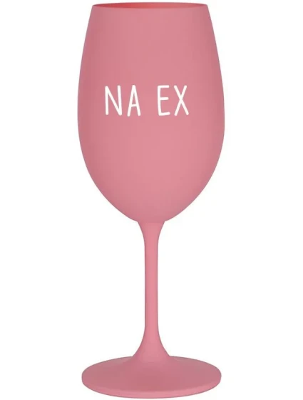 NA EX - růžová sklenice na víno 350 ml