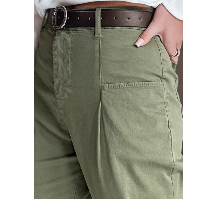 Dámské chinos kalhoty CHINOSKA khaki FashionStreet kalhoty UY2558