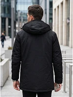 Kurtka męska zimowa z odpinanym kapturem czarna model 22544760 - FashionStreet Kurtka męska zimowa z odpinanym kapturem czarna model 22544760 - FashionStreet