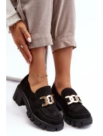 Dámské semišové polobotky s ozdobou černé model 21635771 - VINCEZA