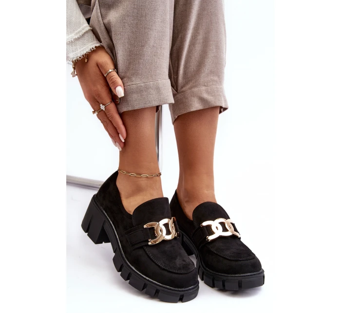 Dámské semišové polobotky s ozdobou černé model 21635771 - VINCEZA