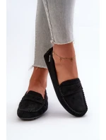 Dámské mokasíny z semiše černé model 21666666 - Boto