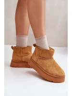 Nízké dámské sněhule na platformě s teplou podšívkou Camel Saldren Nízké dámské sněhule na platformě s teplou podšívkou Camel Saldren