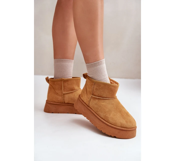 Nízké dámské sněhule na platformě s teplou podšívkou Camel Saldren Nízké dámské sněhule na platformě s teplou podšívkou Camel Saldren